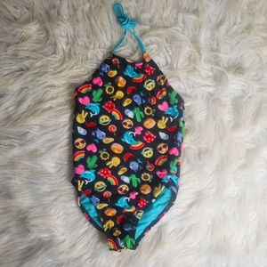 Girls Halter Top Emojis Bathingsuit